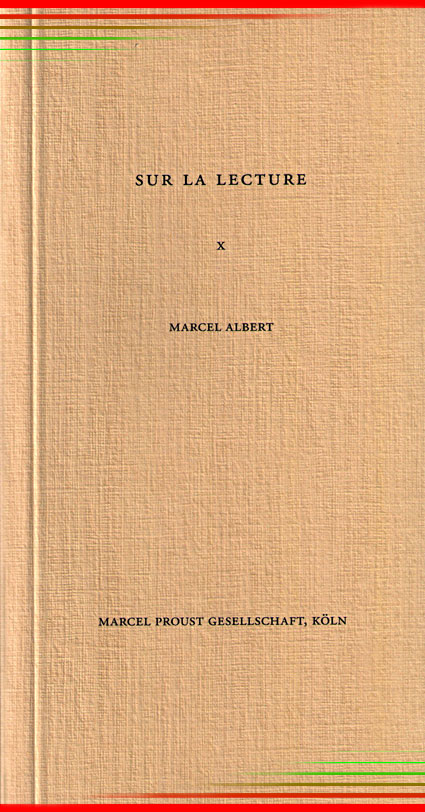 &copy; Marcel Albert 2010 — <b><a href="http://telfser.com/stories/7458/">Der mystische Hahnenschrei</a></b> — Proust, die Bibel und die Zeichen. — Von Marcel Albert [ad usum Delphini] — <b>Der Benediktinerm&ouml;nch Marcel Albert ist Proustleser seit mehr als drei&szlig;ig Jahren und Mitglied der <b><a href="http://www.dmpg.de/" target="_blank">Marcel Proust Gesellschaft.</a></b></b> Vor fast zehn Jahren publizierte er den Aufsatz: Fuga mundi. Proust und das M&ouml;nchtum, in: Proustiana 21 (Frankfurt/Main - Leipzig, Insel-Verlag 2001), S. 155/204. — <b>Angeregt von der <b><a href="http://www.lengfeldsche.de/" target="_blank">K&ouml;lner Buchh&auml;ndlerin Hildegund Laaff von Kienle-Reum,</a></b></b> interessierte ihn seitdem die Frage nach Prousts Verh&auml;ltnis zu dem <b><a href="http://de.wikipedia.org/wiki/Bibel" target="_blank">Buch der B&uuml;cher.</a></b> <b>Seine Recherche erforderte eine gr&uuml;ndliche Kenntnis der Bibel.</b> Sie war ein willkommener Anlass, Prousts Recherche noch einmal von Anfang bis zum Ende zu lesen. <b>Hinzu kamen die zahllosen Anmerkungen in der <b><a href="http://de.wikipedia.org/wiki/Biblioth&egrave;que_de_la_Pl&eacute;iade" target="_blank">Biblioth&egrave;que de la Pl&eacute;iade</a></b> </b> und in der <b><b><a href="http://www.suhrkamp.de/buecher/auf_der_suche_nach_der_verlorenen_zeit-marcel_proust_42101.html" target="_blank">Frankfurter Ausgabe</a></b> sowie einiges an Sekund&auml;rliteratur.</b> Die fand Marcel Albert in der gut sortierten Bibliothek des <b><a href="http://www.uni-muenster.de/Romanistik" target="_blank">Romanischen Instituts der Westf&auml;lischen Wilhelms-Universit&auml;t M&uuml;nster. </a></b> — <b>So entstand ein gr&uuml;ndlich dokumentierter Text,</b> der zugleich ein sehr pers&ouml;nliches Bekenntnis zur Rolle des Buches f&uuml;r unser Leben darstellt. — <b>Lesetipp | Empfehlungen:</b>  <b>Marcel Albert — Schreiben, was bleibt. — Proust und die Bibel [= Sur la lecture 10]</b> — K&ouml;ln: Marcel Proust Gesellschaft, 2010. — 221 S. — ISBN 3-933742-02-10. — Euro 15,00