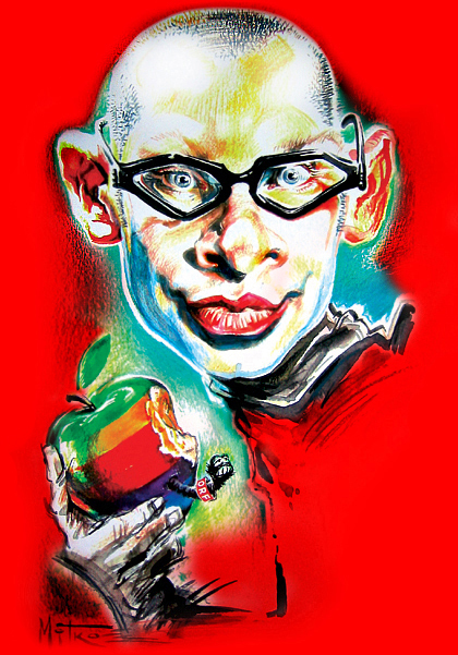 &copy; Mitko Panajotov 1992 - &copy; Dieter Telfser 2005. Diese Karikatur bekam ich als Abschiedsgeschenk von meinen Kollegen der Grafikabteilung des ORF. Die drei Jahre im ORF waren sehr wichtig f&uuml;r mich, allerdings wu&szlig;te ich auch wann ich zu gehen hatte. Ersch&ouml;pft von der Kultur &raquo;am Berg&laquo; zog es mich wieder nach S&uuml;dtirol, obgleich es mir nicht einfach gemacht wurde das Haus zu verlassen. Die t&auml;gliche Fahrt zur Arbeit f&uuml;hrte immer &uuml;ber den Hietzinger Zoo, der mir die wichtigsten Impulse f&uuml;r strategische visuelle Umgangsweisen im Hause ORF gab. Es war mir ein Anliegen &uuml;ber personifizierte und auf &Auml;sthetik basierende Ablenkungsman&ouml;ver zur Sachlage der Themen zu f&uuml;hren. Es sollte schon mehr als nur schillern, was sonst durch Oberfl&auml;chlichkeit ablenkte. Teilweise kam ich schneller zu inhaltlichen Essenzen, als jene Damen und Herren die dazu PERT-optimierte risikominimierende Zeitablaufpl&auml;ne pr&auml;sentierten. — Bonn hin oder her.